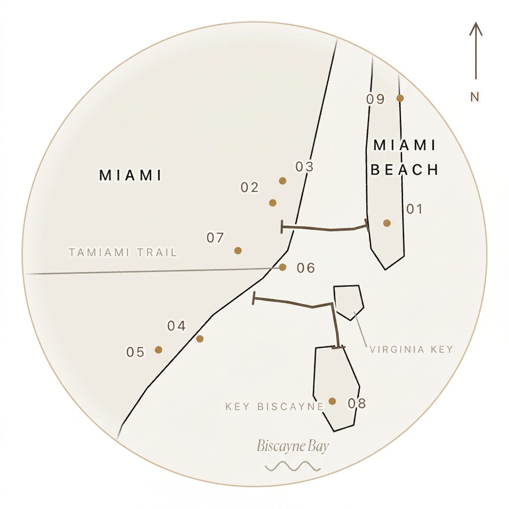 Greater Miami and Miami Beach — detail, numbered locations 01–09